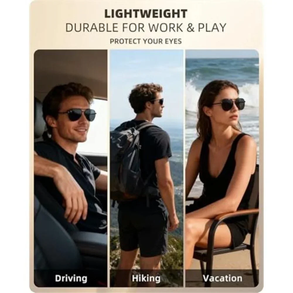 3 Packs Unisex Sunglasses Set Polarized UV400 Protection